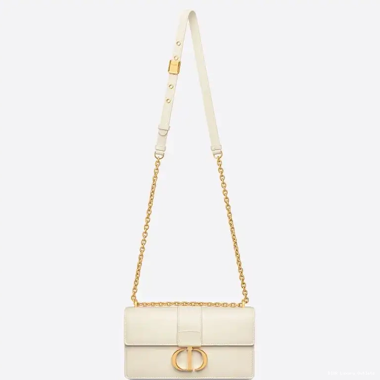 Cheap Bag Dior With Montaigne White Chain 30 Calfskin East-West 0505 Luxury